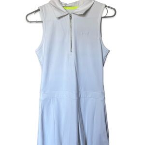 White Sleeveless Polo Dress with Zip